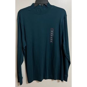 St Johns Teal Night Mock Neck Shirt Size Small